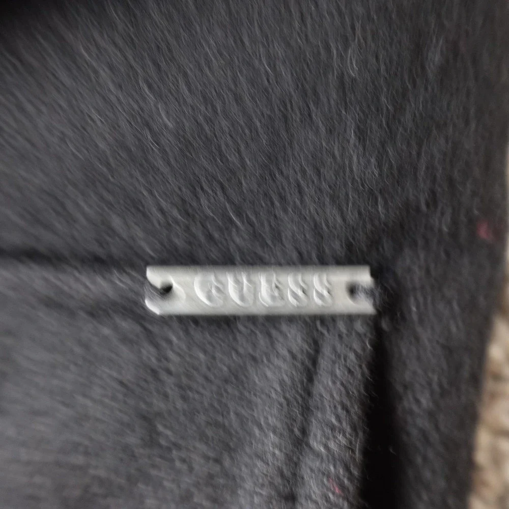 Guess‎ Jacket Mens M Black Wool Blend Field Chore Coat Cargo Utility Heavy Goth